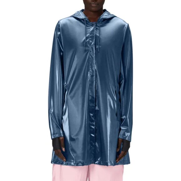 Rains A-Line W Jacket Waterproof in Sonic Blue - Picture 1 of 5